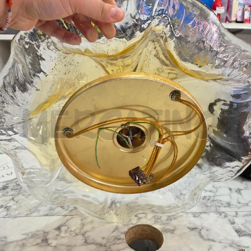 PLAFONIERA VETRO MURANO ARANCIONE BORDO TRASPARENTE | Mercatino dell'Usato Benevento 5
