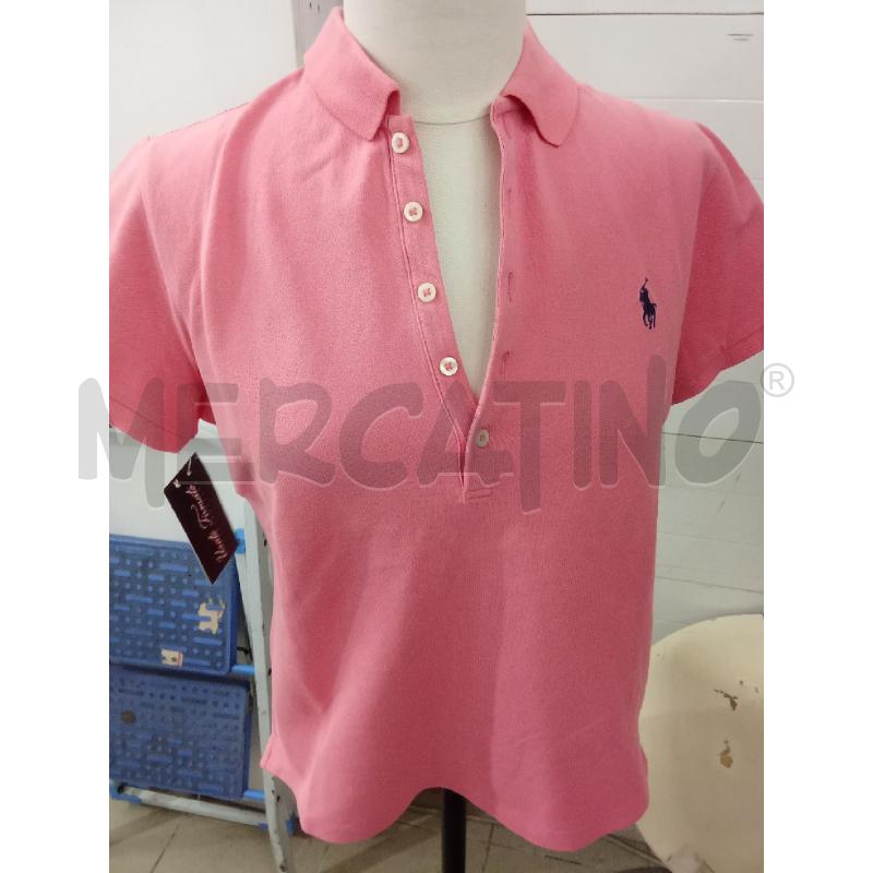 POLO DONNA ROSA RALPH ALUREN SLIM FIT LOGO BLU  | Mercatino dell'Usato Benevento 1