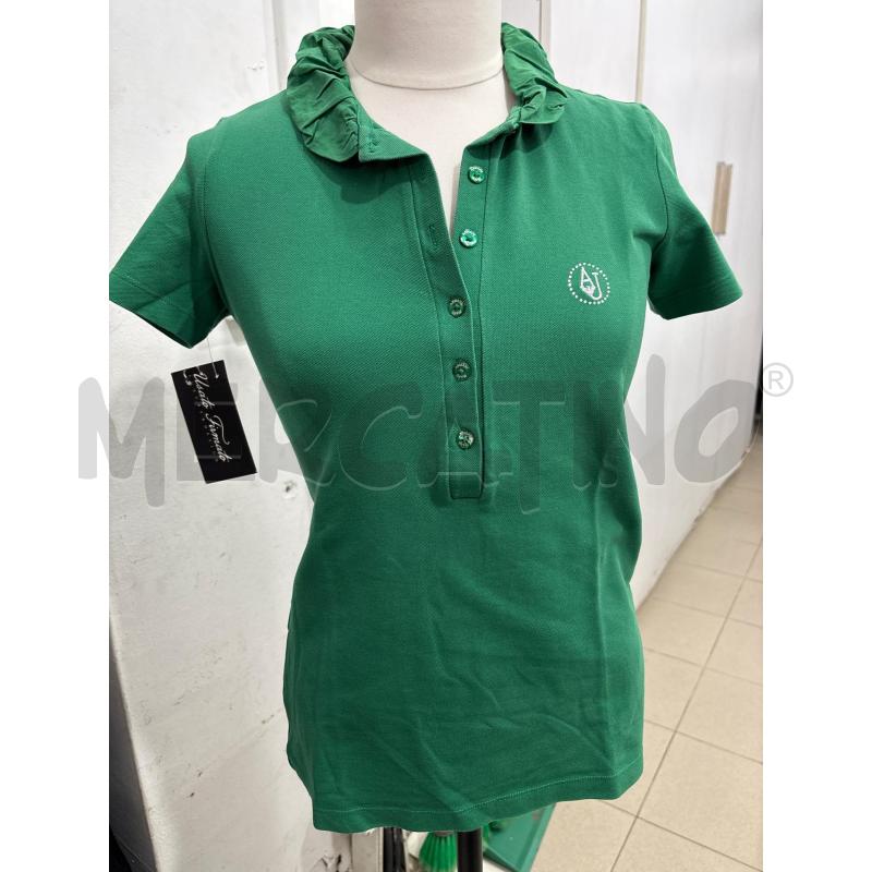POLO DONNA VERDE ARMANI JEANS COLLETTO ARRICCIATI | Mercatino dell'Usato Benevento 1