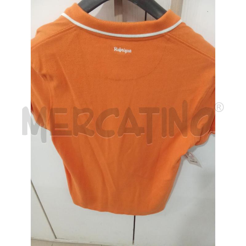 POLO UOMO ARANCIONE BORDINI BIANCHI  | Mercatino dell'Usato Benevento 3