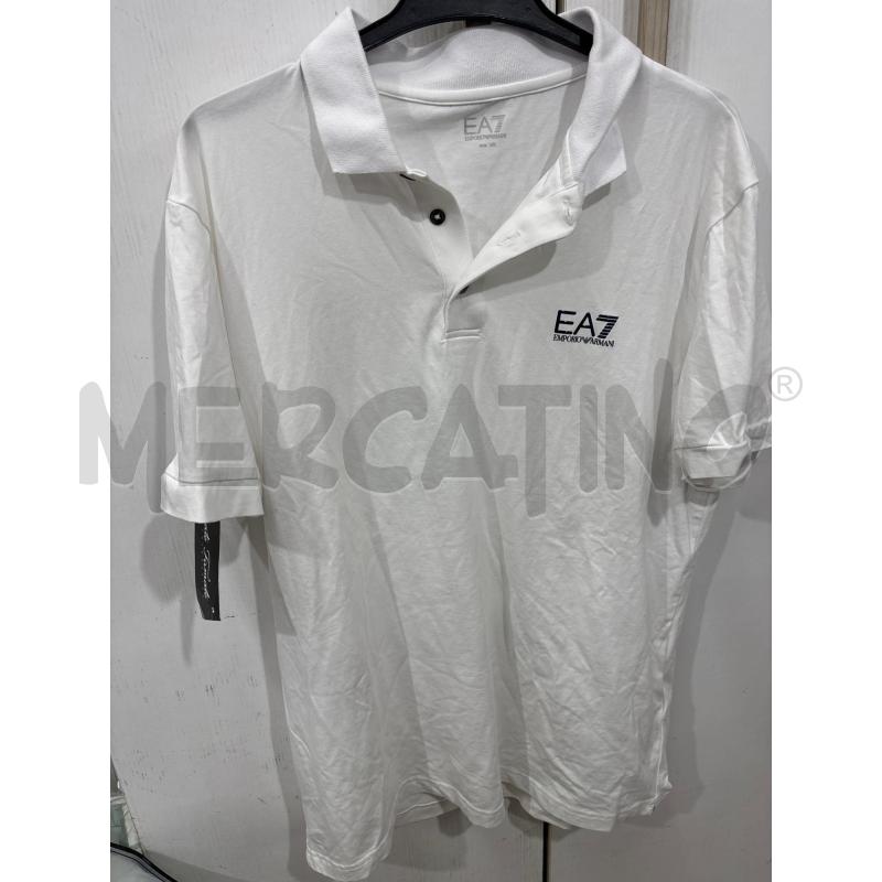 POLO UOMO ARMANI BIANCA CON LOGO BLU | Mercatino dell'Usato Benevento 1