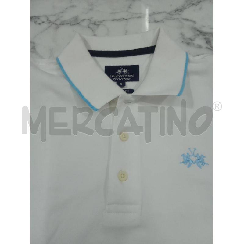 POLO UOMO BIANCA DETT AZZURRI LA MARTINA | Mercatino dell'Usato Benevento 2