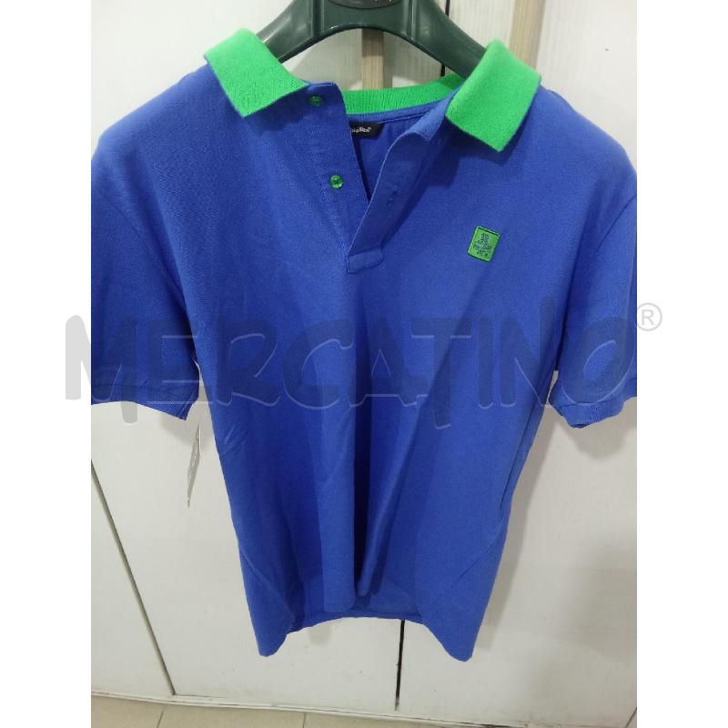 POLO UOMO BLU COLLETTO VERDE  | Mercatino dell'Usato Benevento 1