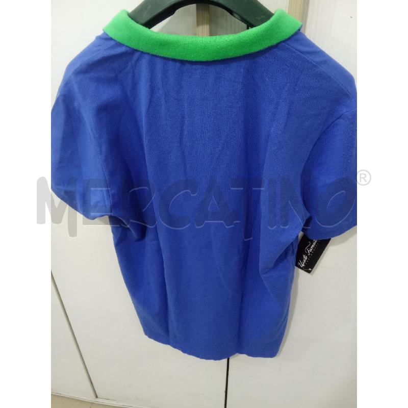 POLO UOMO BLU COLLETTO VERDE  | Mercatino dell'Usato Benevento 3