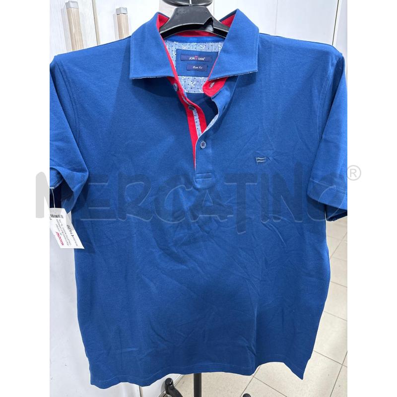 POLO UOMO BLU JOR&DAN COLLETTO ROSSO | Mercatino dell'Usato Benevento 1