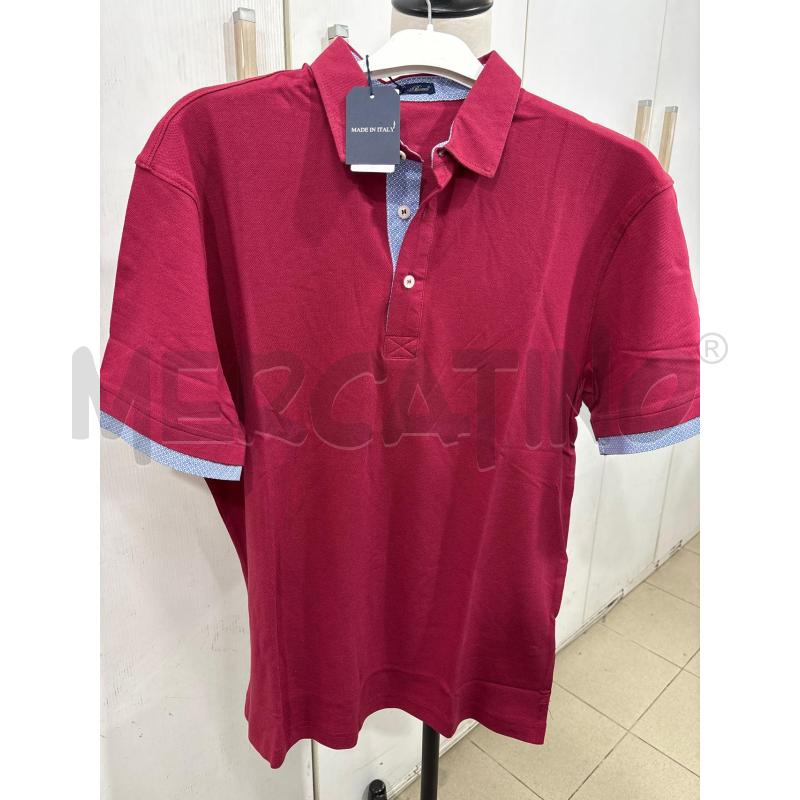 POLO UOMO BORDEAUX DAVID BROWN CON ORLO AZZURRO | Mercatino dell'Usato Benevento 1
