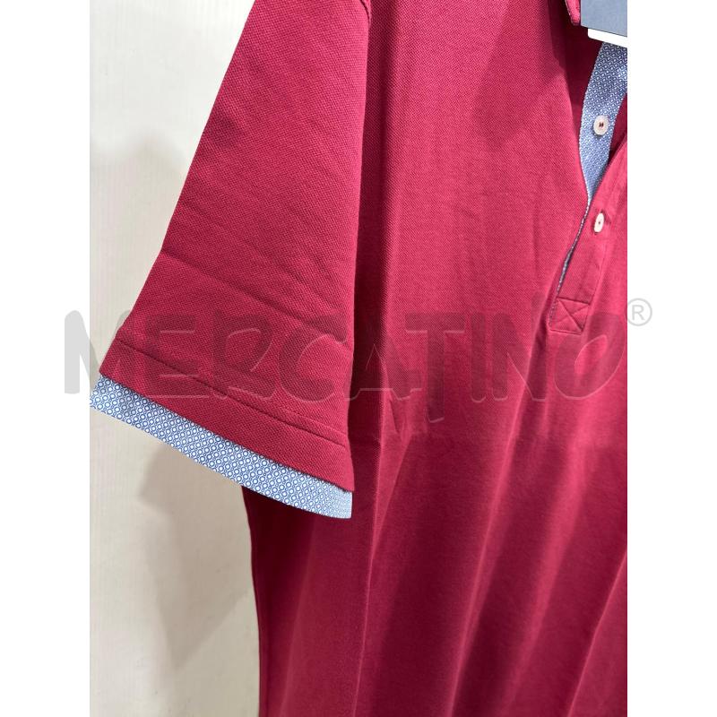 POLO UOMO BORDEAUX DAVID BROWN CON ORLO AZZURRO | Mercatino dell'Usato Benevento 3