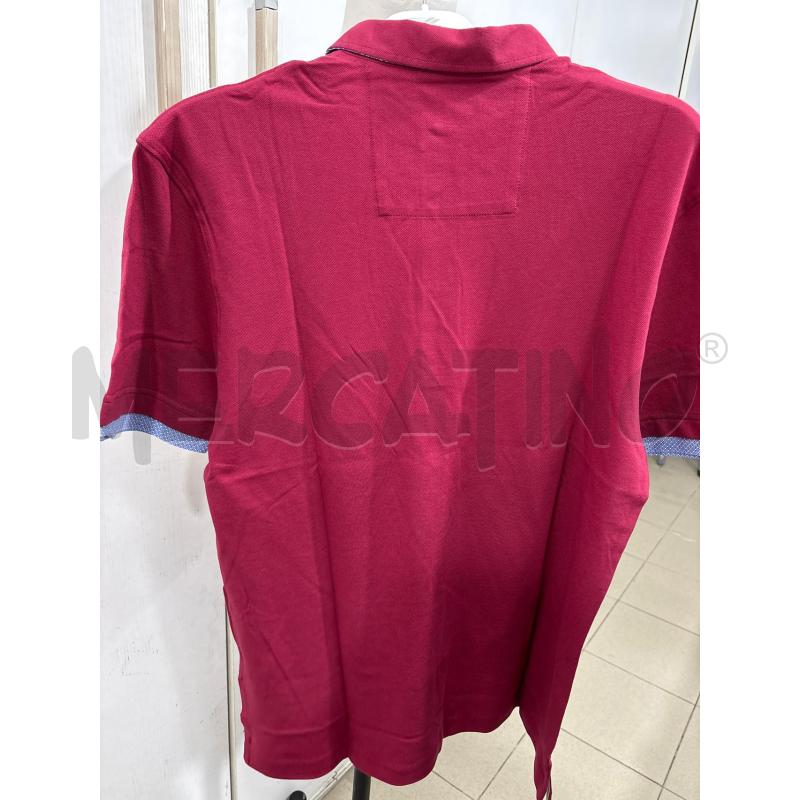 POLO UOMO BORDEAUX DAVID BROWN CON ORLO AZZURRO | Mercatino dell'Usato Benevento 4
