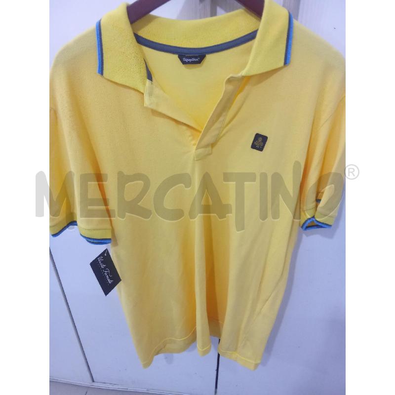 POLO UOMO GIALLA BORDI AZZURRI  | Mercatino dell'Usato Benevento 1