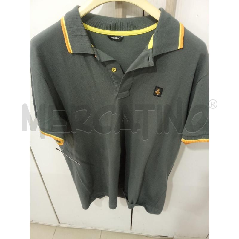 POLO UOMO GRIGIA BORDINI GIALLI ARANCIONI  | Mercatino dell'Usato Benevento 1