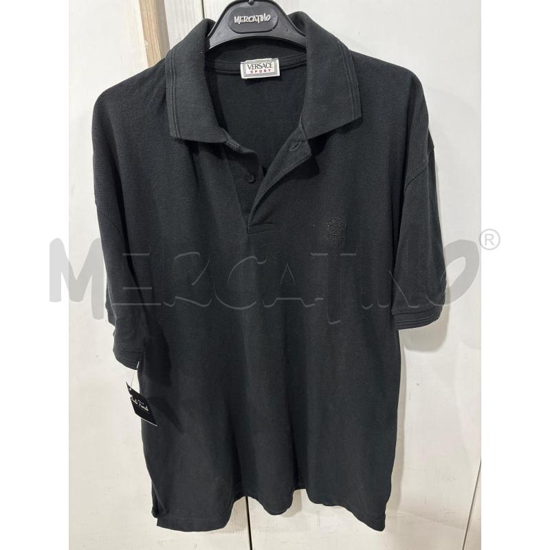 POLO UOMO NERA VERSACE SPORT DUE BOTTONI | Mercatino dell'Usato Benevento 1
