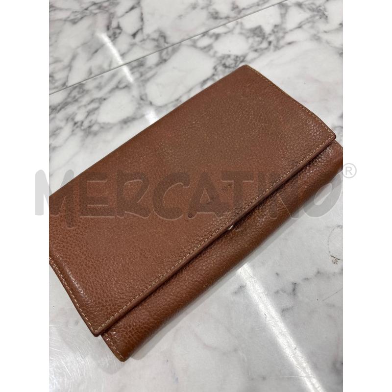 PORTA FOGLIO DONNA RETTANGOLARE MARRONE CHIUSURA BOTTONE LONGCHAMP | Mercatino dell'Usato Benevento 1