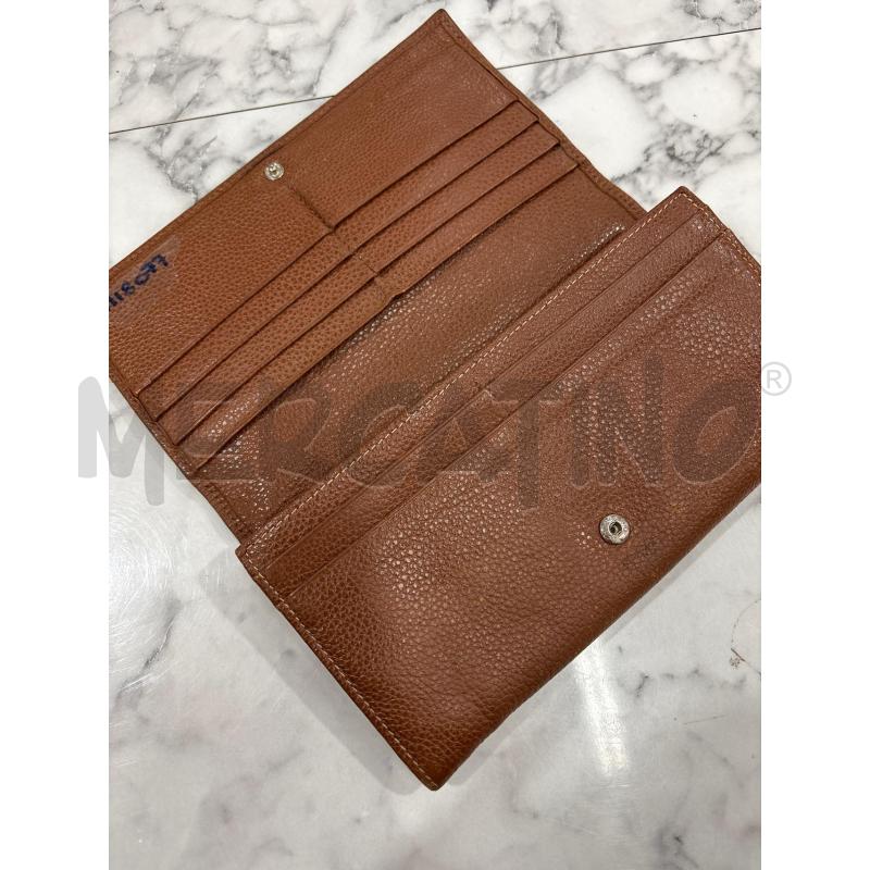PORTA FOGLIO DONNA RETTANGOLARE MARRONE CHIUSURA BOTTONE LONGCHAMP | Mercatino dell'Usato Benevento 2