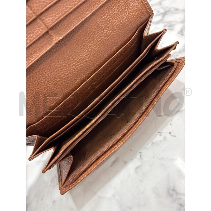 PORTA FOGLIO DONNA RETTANGOLARE MARRONE CHIUSURA BOTTONE LONGCHAMP | Mercatino dell'Usato Benevento 3