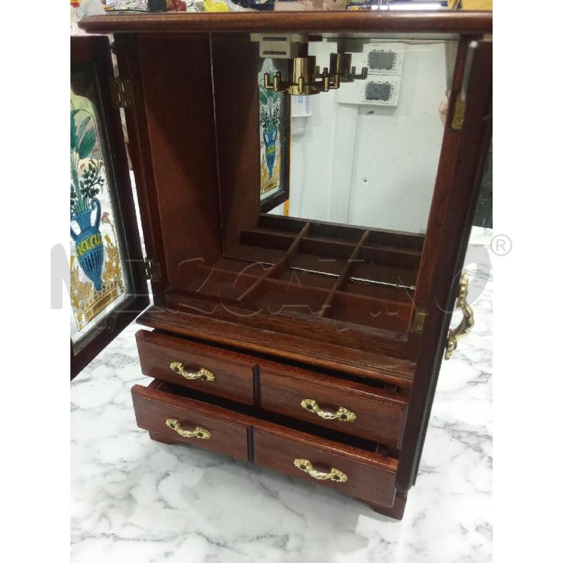 PORTA GIOIE LEGNO ARMADIETTO CON CASSETTI | Mercatino dell'Usato Benevento 3