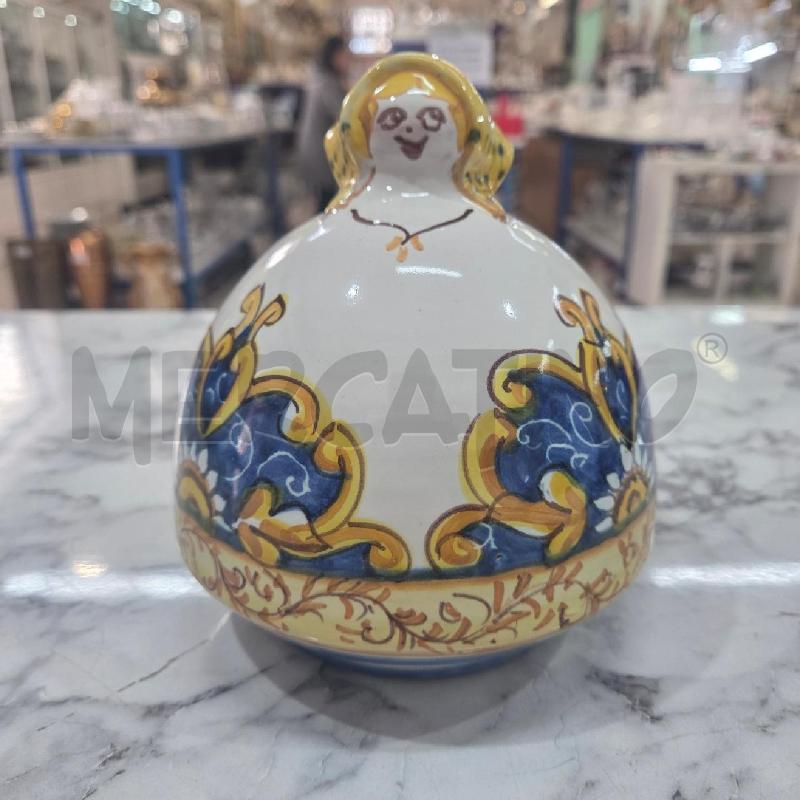 PORTA SPUGNA TERRACOTTA GIALLO BLU VOLTO VIETRI | Mercatino dell'Usato Benevento 1