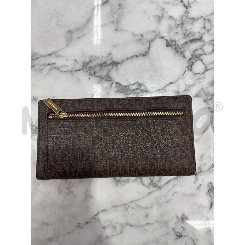 PORTA TESSERE DONNA MICHAEL KORS MARRONE CON LOGO ZIP DIETRO  | Mercatino dell'Usato Benevento 2