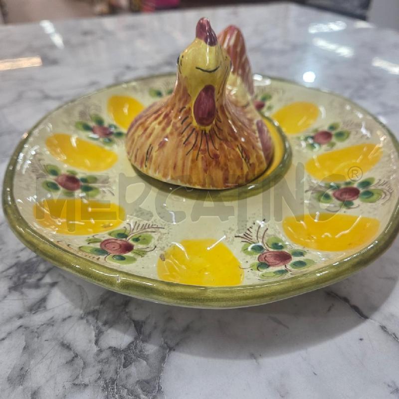PORTA UOVA GALLINA CER GIALLA FIORI | Mercatino dell'Usato Benevento 2