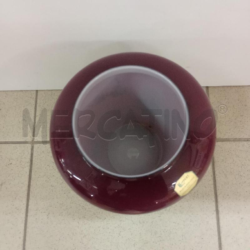POTICHE VASO VETRO ROSA IN BORDO DORATO FIORI | Mercatino dell'Usato Benevento 3