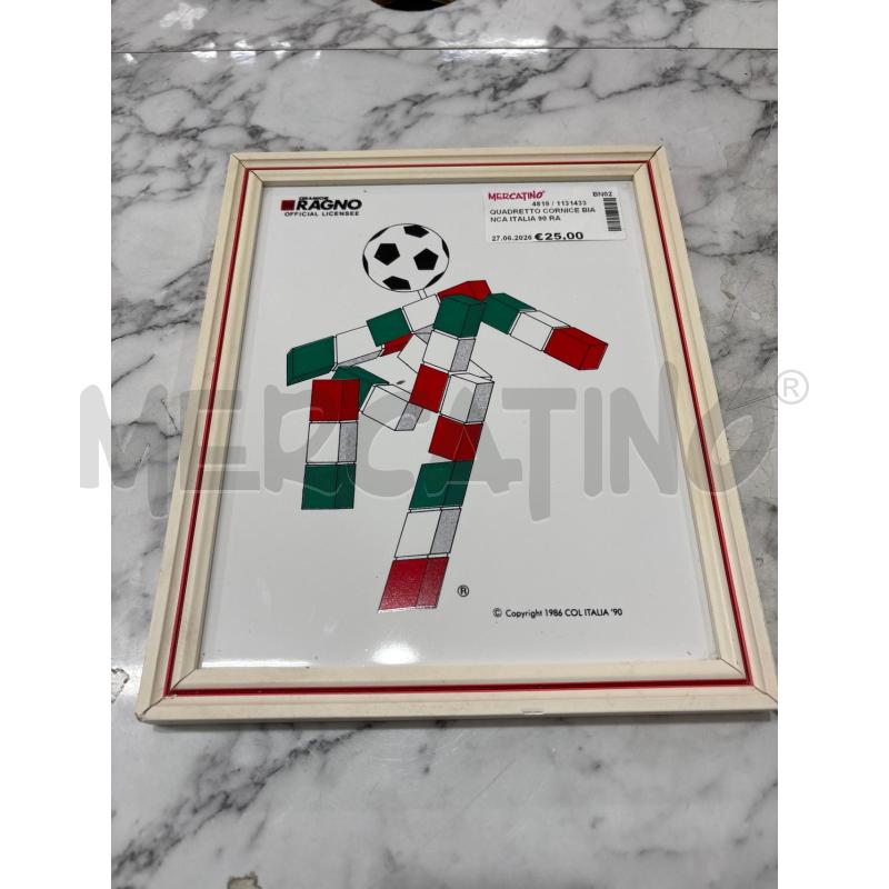 QUADRETTO CORNICE BIANCA ITALIA 90 RAGNO 23X28CM | Mercatino dell'Usato Benevento 1