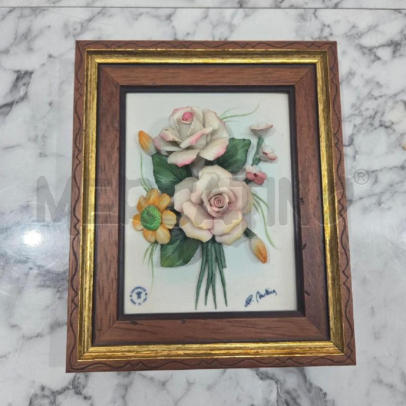 QUADRETTO CORNICE LEGNO FIORI CAPODIMONTE | Mercatino dell'Usato Benevento 1