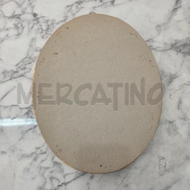 QUADRETTO OVALE DORATO FOGLIA DONNA CON VESTITO ROSA | Mercatino dell'Usato Benevento 3