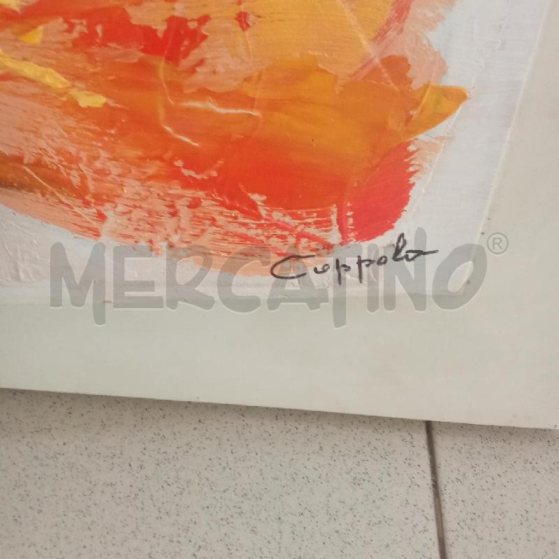 QUADRO BIANCO LEGNO PAPAVERI ROSSI GIALLI | Mercatino dell'Usato Benevento 3