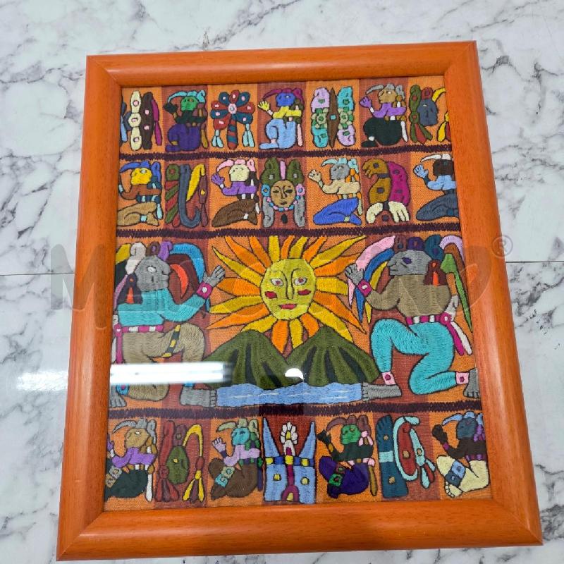QUADRO C ARANCIONE TESSUTO SCENE MAYA | Mercatino dell'Usato Benevento 1
