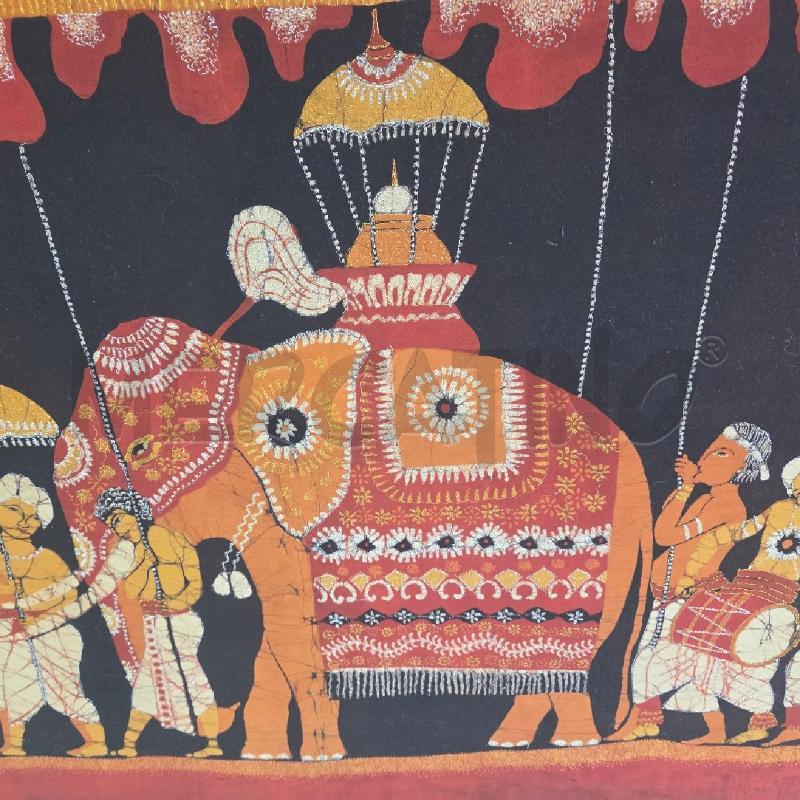QUADRO C BAMBÙ  FANTASIA ROSSA STI LANKA BATIQUE ELEFANTE113X89 | Mercatino dell'Usato Benevento 2