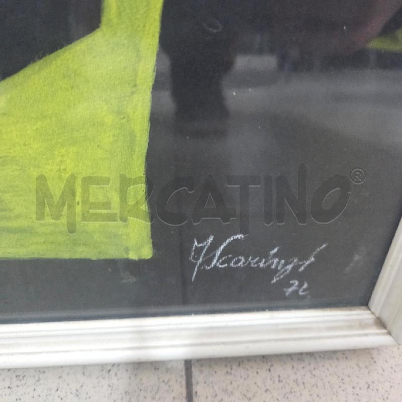 QUADRO C BIANCA ASTRATTO SCARINZI SFONDO NERO | Mercatino dell'Usato Benevento 3