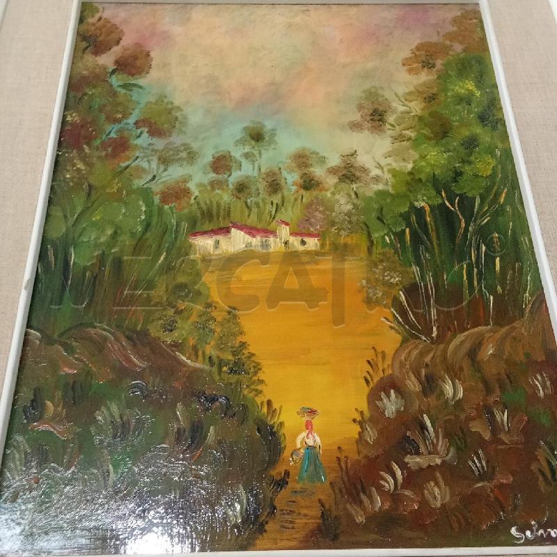 QUADRO C BIANCA BOSCO ALBERI CON CASETTE | Mercatino dell'Usato Benevento 2