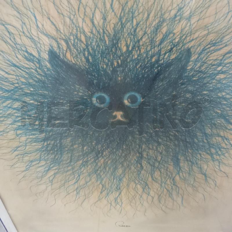 QUADRO C BIANCA GATTO NERO FIRMA ROBERTO | Mercatino dell'Usato Benevento 3