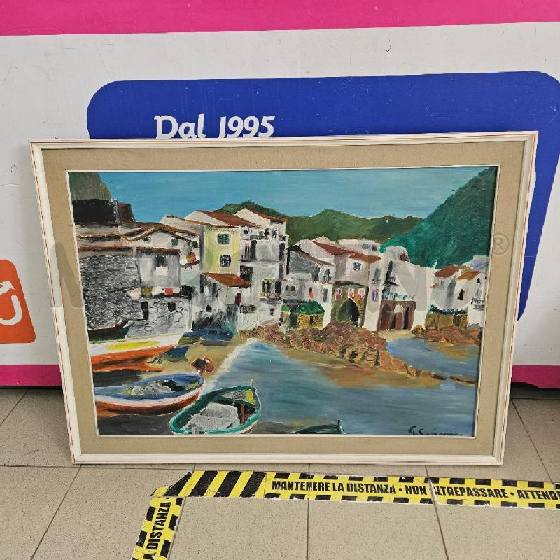 QUADRO C BIANCA ROSSA PAESAGGIO DI MARE BARCHE | Mercatino dell'Usato Benevento 1