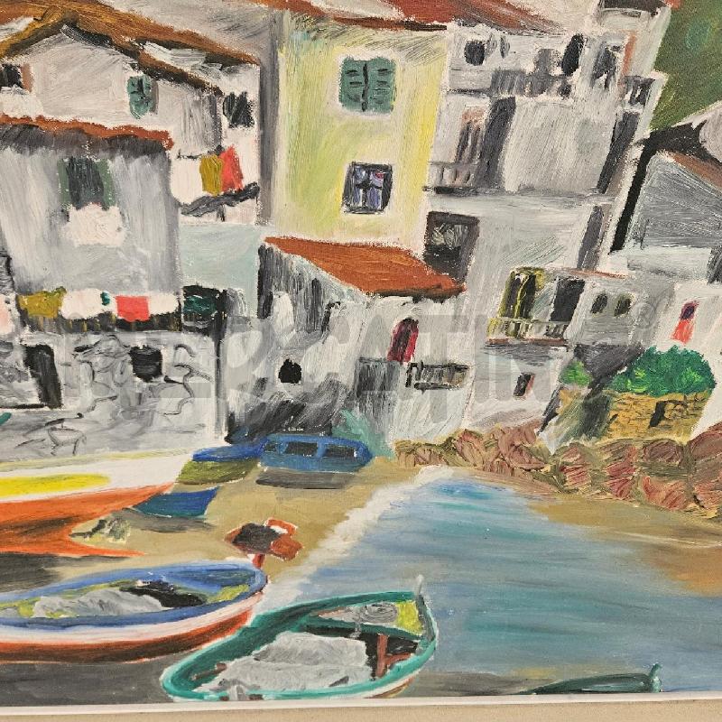 QUADRO C BIANCA ROSSA PAESAGGIO DI MARE BARCHE | Mercatino dell'Usato Benevento 2