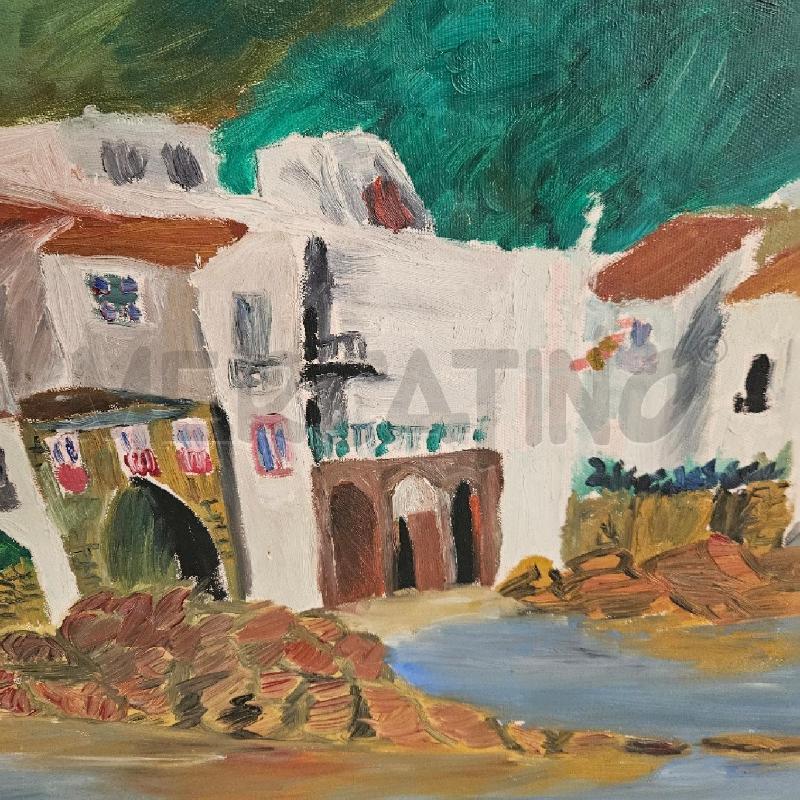 QUADRO C BIANCA ROSSA PAESAGGIO DI MARE BARCHE | Mercatino dell'Usato Benevento 3