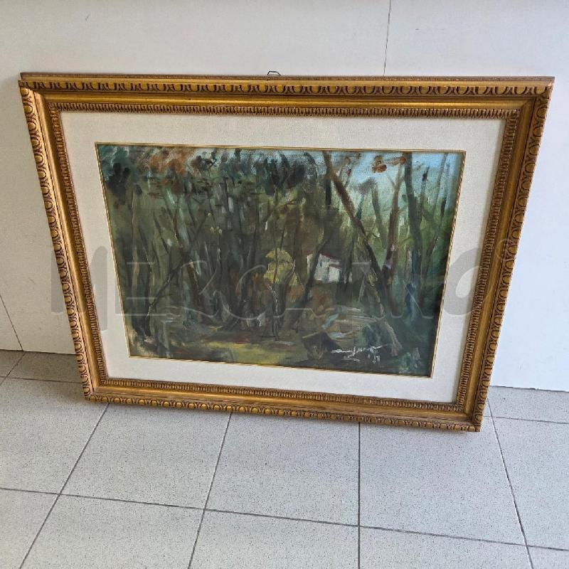 QUADRO C DORATA ALBERI SCURI MARRONI VERDI | Mercatino dell'Usato Benevento 1