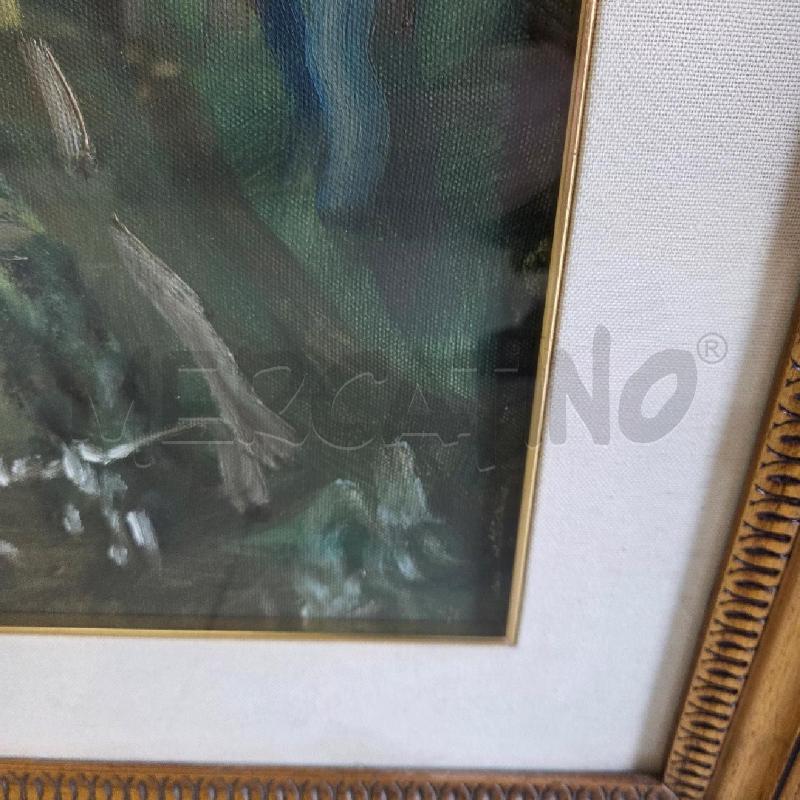 QUADRO C DORATA ALBERI SCURI MARRONI VERDI | Mercatino dell'Usato Benevento 3