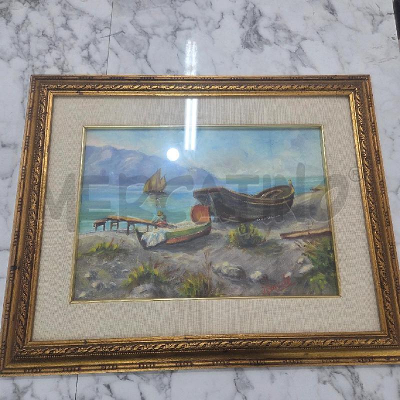 QUADRO C DORATA BARCHE AL MOLO  | Mercatino dell'Usato Benevento 1
