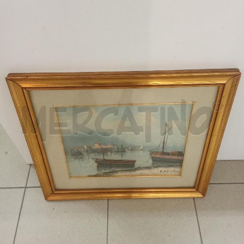 QUADRO C DORATA BARCHE CASTELLO IN LONTANANZA  | Mercatino dell'Usato Benevento 1