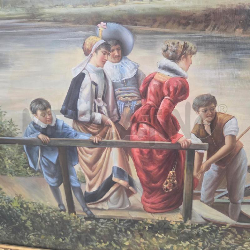 QUADRO C DORATA DAMA SUL FIUME BARCA | Mercatino dell'Usato Benevento 2