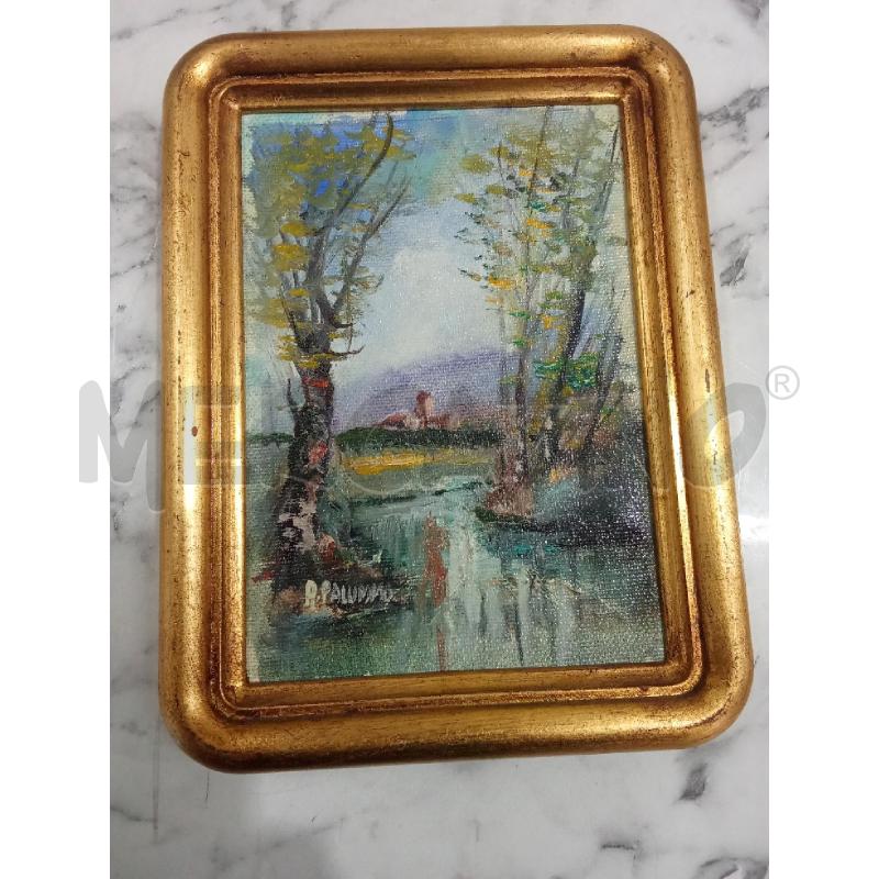 QUADRO C DORATA FIUME CON ALBERI PALUMMO | Mercatino dell'Usato Benevento 1