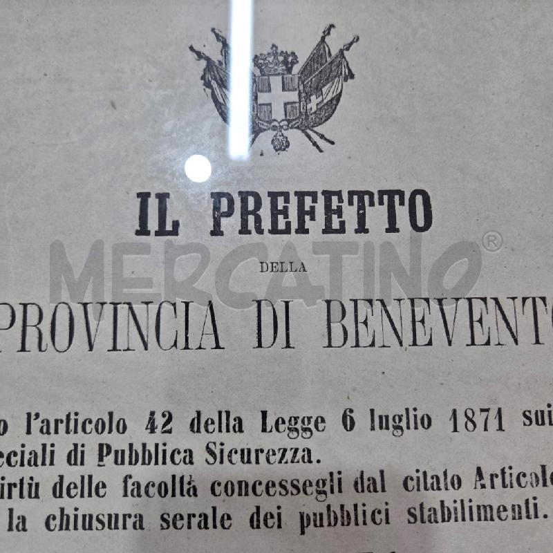 QUADRO C DORATA MANIFESTO PREFETTO DI PROVINCIA DI BENEVENTO | Mercatino dell'Usato Benevento 3