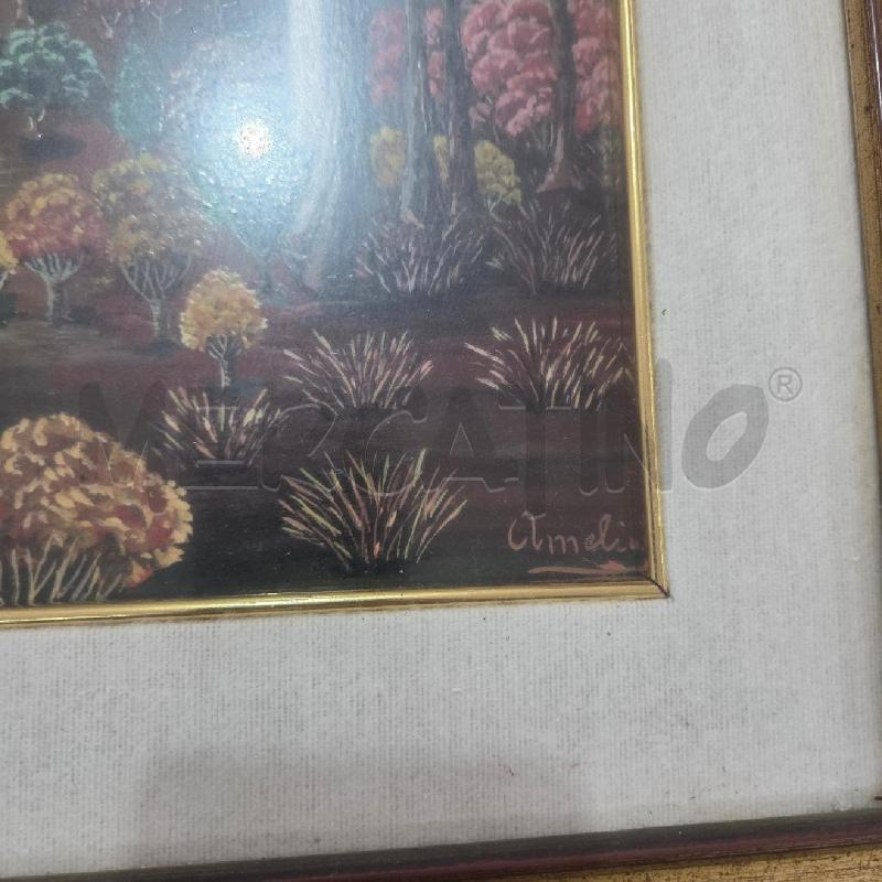 QUADRO C DORATA PAESAGGIO CON CASE ALBERI | Mercatino dell'Usato Benevento 3