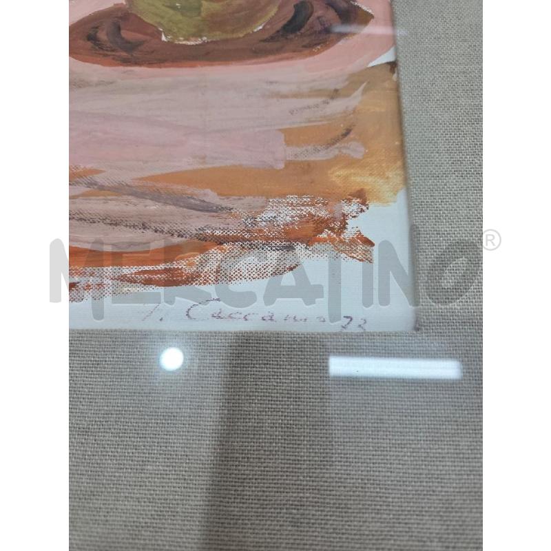QUADRO C DORATA VASI CON FIORI FANTASIA ROSA | Mercatino dell'Usato Benevento 3