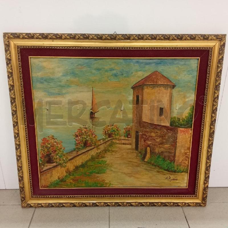 QUADRO C DORATA VISTA TERRAZZO PASSPARTOU ROSSO | Mercatino dell'Usato Benevento 1