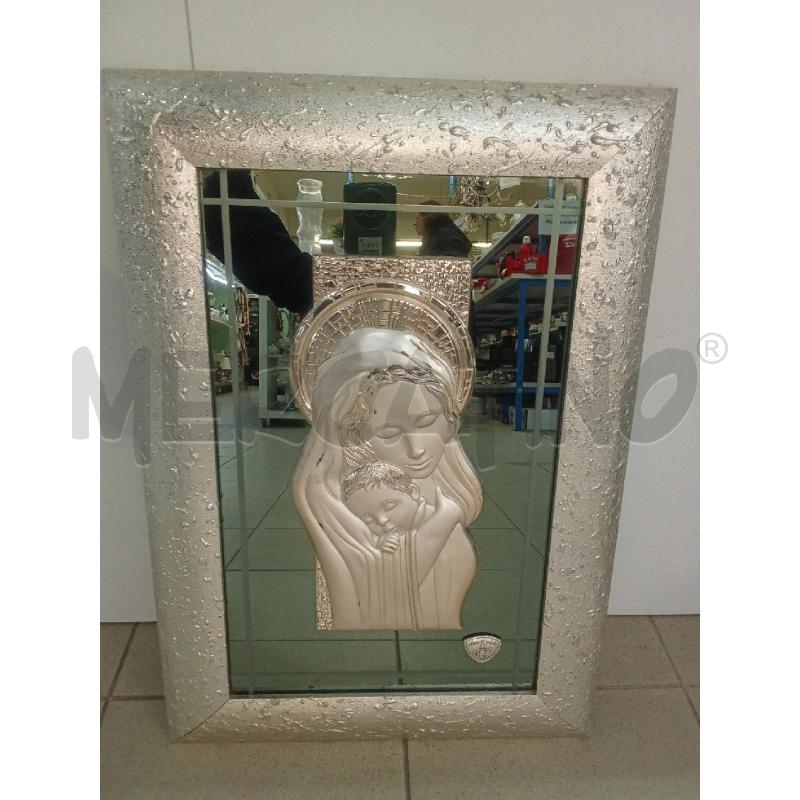 QUADRO C GRIGIA MADONNA CON BAMBINO ARGENTATO | Mercatino dell'Usato Benevento 1