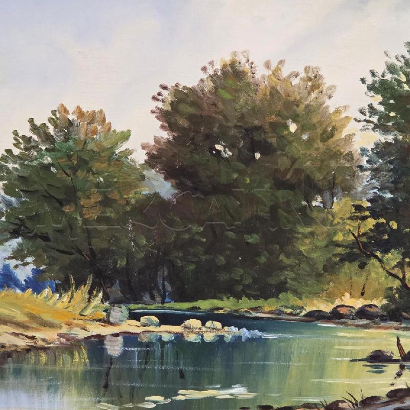 QUADRO C LEGNO BIANCA ALBERI CHE AFFACCIANO SUL LAGO | Mercatino dell'Usato Benevento 2
