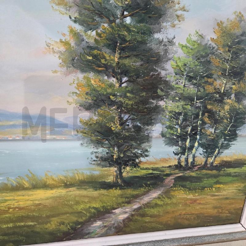 QUADRO C LEGNO BIANCA ALBERI CHE AFFACCIANO SU LAGO | Mercatino dell'Usato Benevento 2