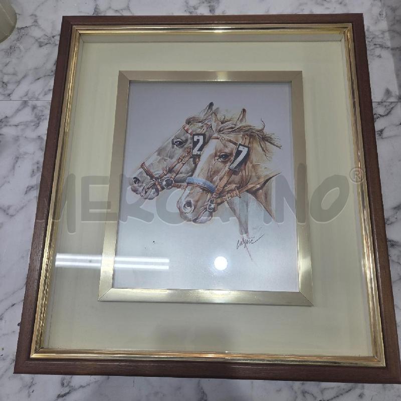 QUADRO C LEGNO INS DORATO VOLTI CAVALLI CON NUMERI | Mercatino dell'Usato Benevento 1