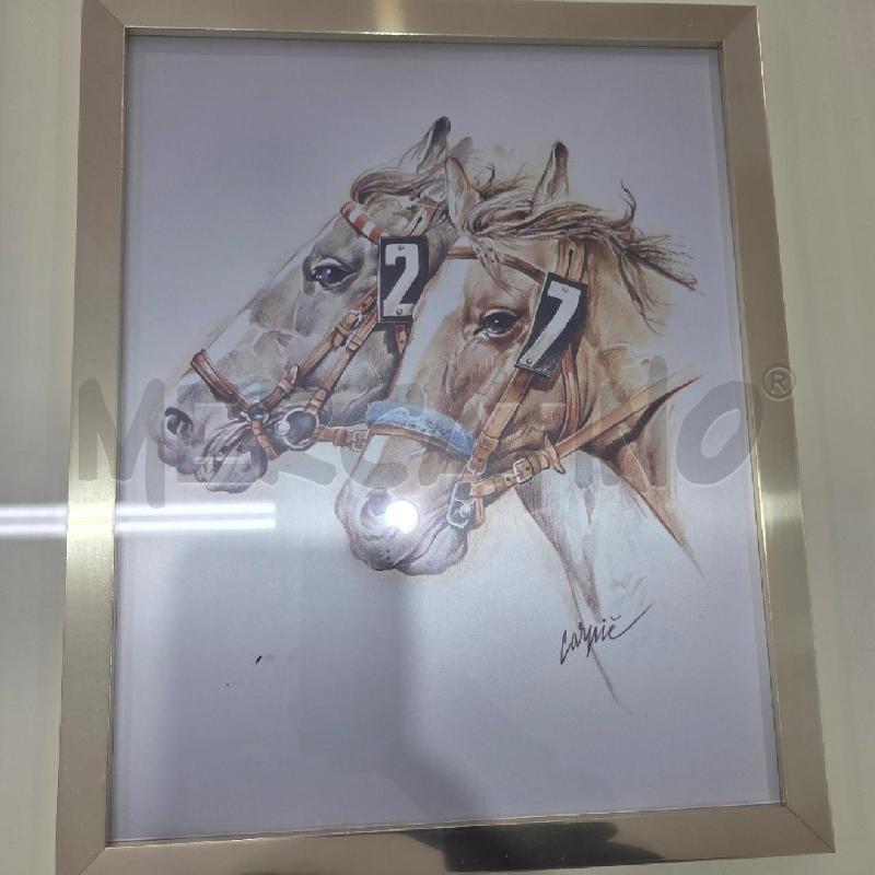 QUADRO C LEGNO INS DORATO VOLTI CAVALLI CON NUMERI | Mercatino dell'Usato Benevento 2